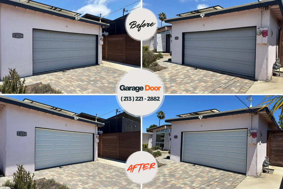 Before and after: garage door repair Manvel, TX